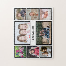 Aangepaste familienaam 8 Foto Collage Legpuzzel