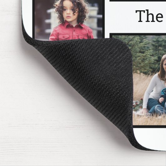 Aangepaste familienaam 8 Foto Collage Muismat (Hoek)