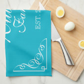 Aangepaste familienaam aangelegde keukenhanddoek (Quarter Fold)