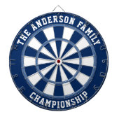 Aangepaste familienaam aangepast blauw dartboard dartbord (Voorkant)
