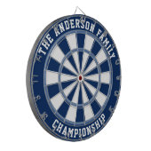 Aangepaste familienaam aangepast blauw dartboard dartbord (Voorkant Links)