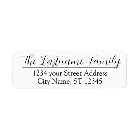 Aangepaste familienaam - Abigaile font Return Addr Etiket (Voorkant)