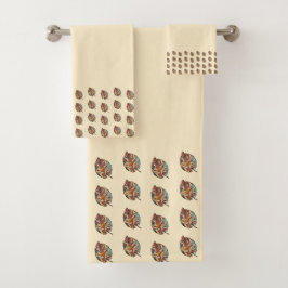 Aangepaste familienaam blad serene savanne bad handdoek
