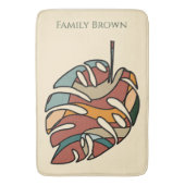 Aangepaste familienaam blad serene savanne badmat (Voorkant Verticaal)