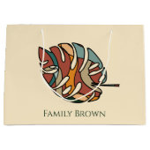 Aangepaste familienaam blad serene savanne groot cadeauzakje (Voorkant)