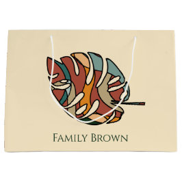 Aangepaste familienaam blad serene savanne groot cadeauzakje
