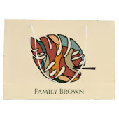 Aangepaste familienaam blad serene savanne groot cadeauzakje (Achterkant)