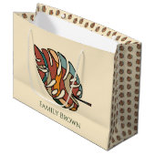 Aangepaste familienaam blad serene savanne groot cadeauzakje (Voorkant Gekanteld)