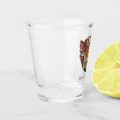Aangepaste familienaam blad serene savanne shot glas (Links)