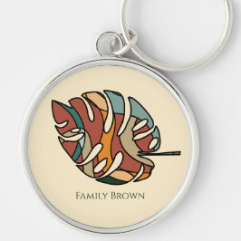 Aangepaste familienaam blad serene savanne sleutelhanger