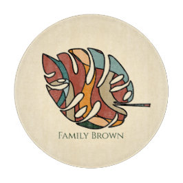 Aangepaste familienaam blad serene savanne snijplank