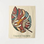 Aangepaste familienaam blad serene savanne wandkleed (Voorkant)