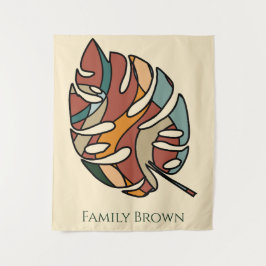 Aangepaste familienaam blad serene savanne wandkleed