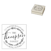Aangepaste familienaam bloemenretour adres stempel (Gestempeld)