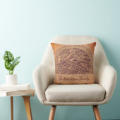 Aangepaste familienaam Boho bloem in retro verbran Kussen (Stoel)