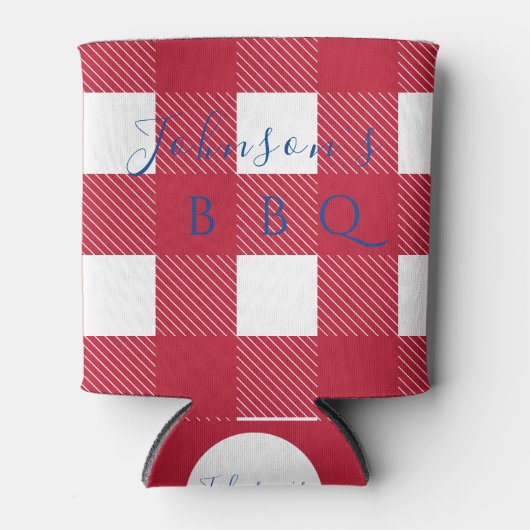 Aangepaste familienaam Buffalo Check Blikjeskoeler (Voorkant)