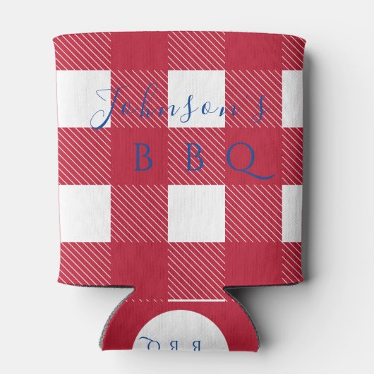 Aangepaste familienaam Buffalo Check Blikjeskoeler (Achterkant)