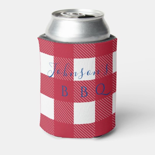 Aangepaste familienaam Buffalo Check Blikjeskoeler (Blikje Achterkant)