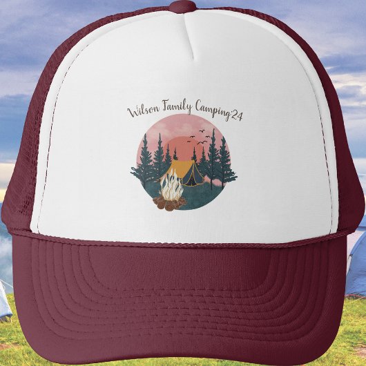Aangepaste familienaam Camping '2024 Trucker Pet
