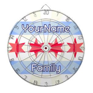 Aangepaste familienaam Chicago Illinois vlagontwer Dartbord