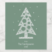 Aangepaste familienaam Christmas Wine Label Wijn Etiket (Enkel label)