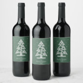 Aangepaste familienaam Christmas Wine Label Wijn Etiket (Flessen)