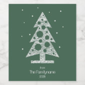 Aangepaste familienaam Christmas Wine Label Wijn Etiket (Enkel label)