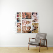 Aangepaste familienaam Citaat 9 Foto Collage  Wandkleed (In Situ (horizontaal))