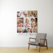Aangepaste familienaam Citaat 9 Foto Collage  Wandkleed (In situ)