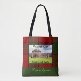Aangepaste familienaam Clan Maxwell Tartan & Castl Tote Bag