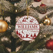 Aangepaste familienaam Classic Christmas Keepsake Keramisch Ornament