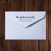 Aangepaste familienaam Contactgegevens Retouradres Rubberstempel