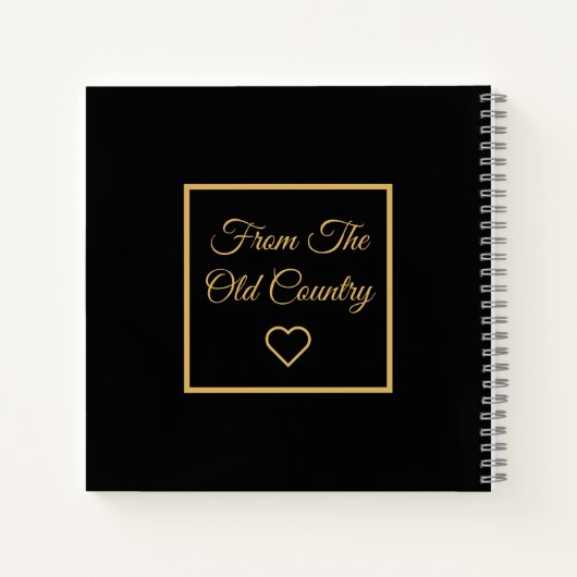 Aangepaste familienaam Cookbook BLACK Recipe Notitieboek (Achterkant)