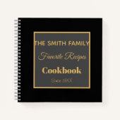 Aangepaste familienaam Cookbook BLACK Recipe Notitieboek (Voorkant)