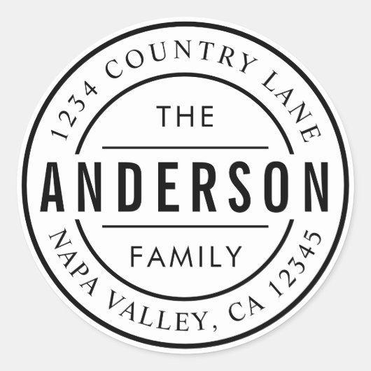 Aangepaste familienaam | Creëer Uw eigen retouradr Ronde Sticker (Voorkant)