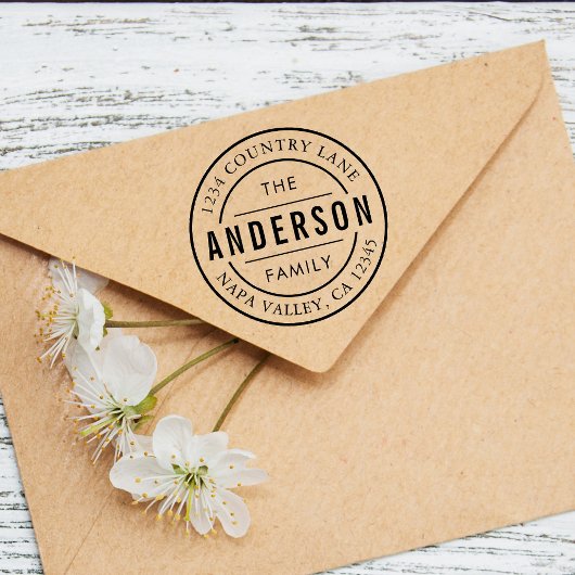 Aangepaste familienaam | Creëer Uw eigen retouradr Rubberstempel