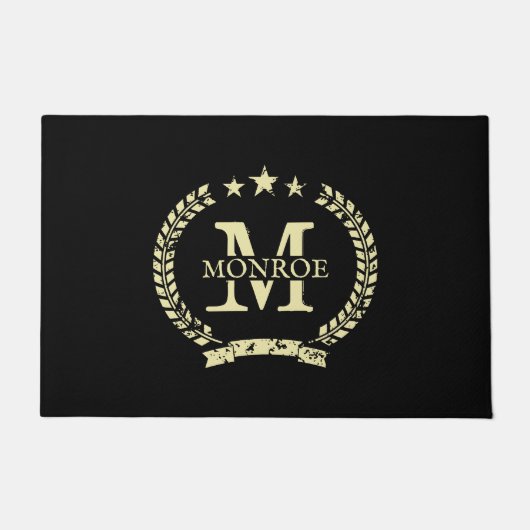 Aangepaste familienaam crest logo grote invoer deurmat (Voorkant)