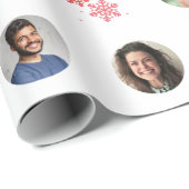 Aangepaste familienaam en 3 foto's voor het kerstf cadeaupapier (Rol Hoek)