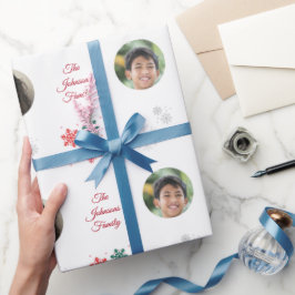 Aangepaste familienaam en 5 foto-inkuilpakje met k cadeaupapier