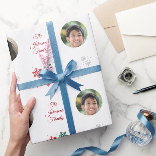 Aangepaste familienaam en 5 foto-inkuilpakje met k cadeaupapier (Geschenken)