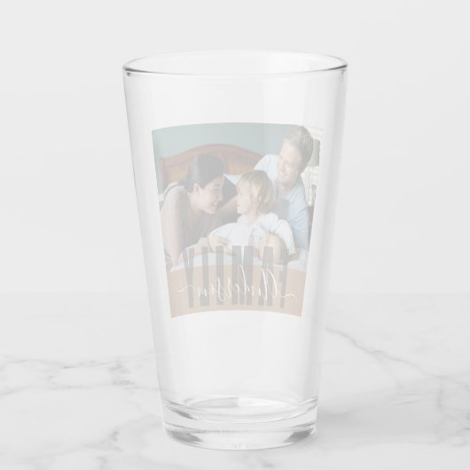 Aangepaste familienaam en foto glas (Achterkant)