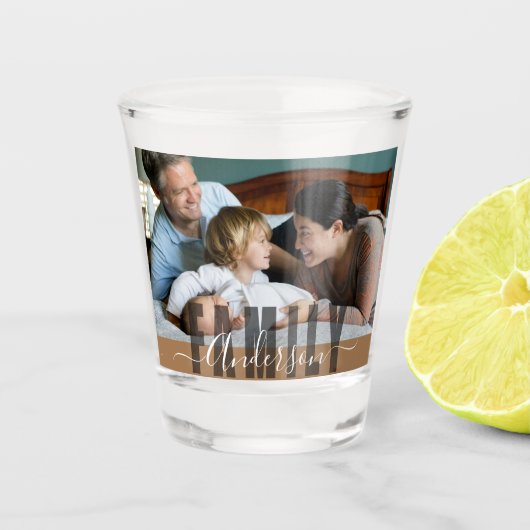 Aangepaste familienaam en foto shot glas (Voorkant)