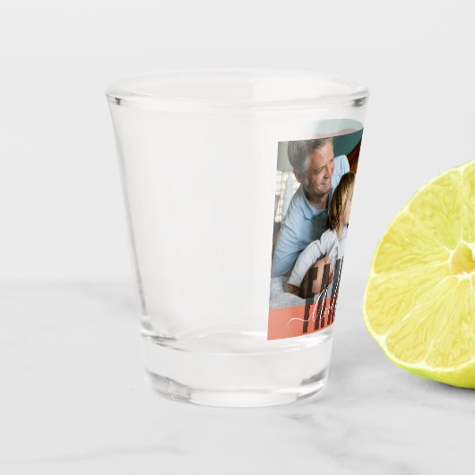 Aangepaste familienaam en foto shot glas (Links)