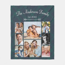 Aangepaste familienaam en fotocollage fleece deken