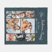 Aangepaste familienaam en fotocollage fleece deken (Voorkant (Horizontaal))