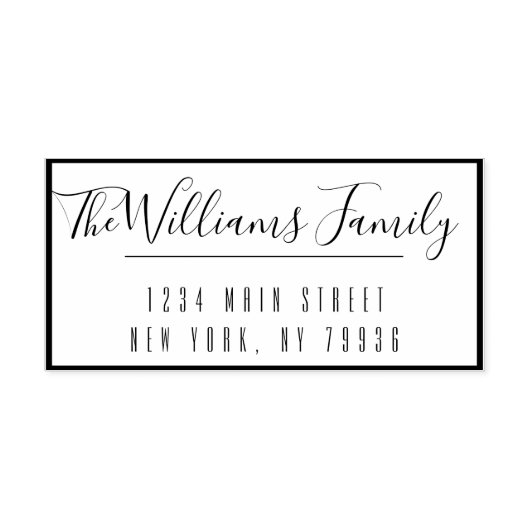 Aangepaste familienaam en retouradres handgeschrev  zelfinktende stempel (Design)