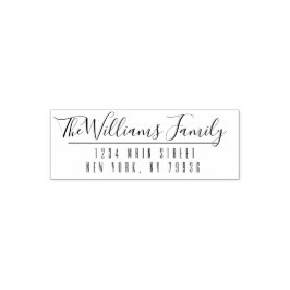 Aangepaste familienaam en retouradres handgeschrev  zelfinktende stempel