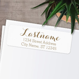 Aangepaste familienaam en retouradres Whimsy Gold Etiket