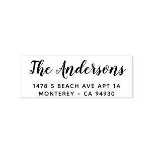 Aangepaste familienaam en retouradresstempel rubberstempel