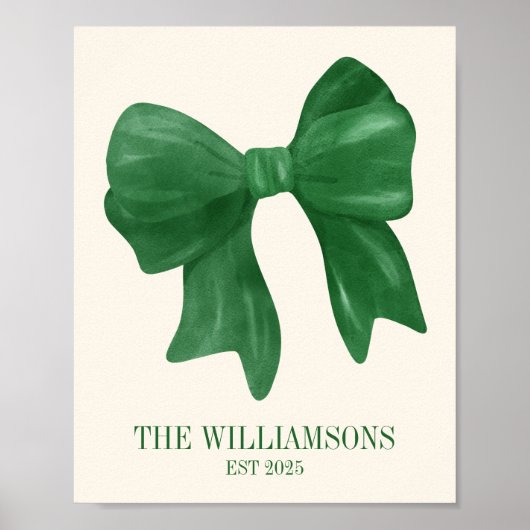 Aangepaste familienaam Est Datum Coquette Green Bo Poster (Voorkant)